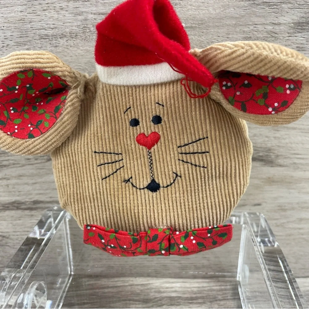 2 Vintage 1985 Plush Door Knob Cover House Of Lloyd + Mouse Santa Christmas